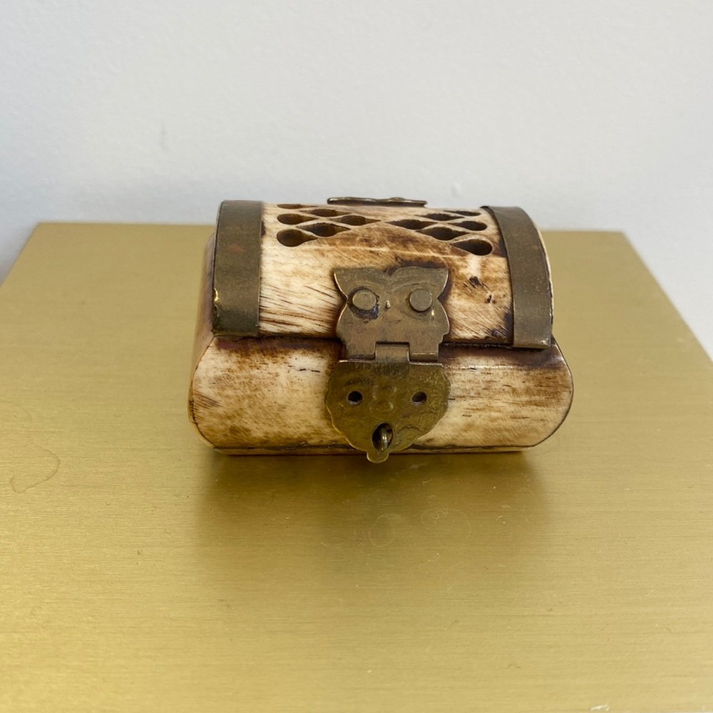 Vintage Jali Trinket Box - Camel Bone